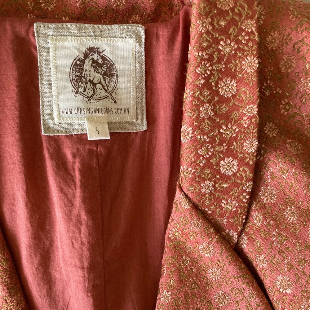 Chasing Unicorns Rust Floral High-Waist Shorts & Blazer suit Set - Picture 9 of 13